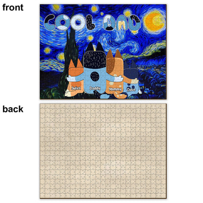 Cool Dad Cool Mum - Personalized Father Jigsaw Puzzle
