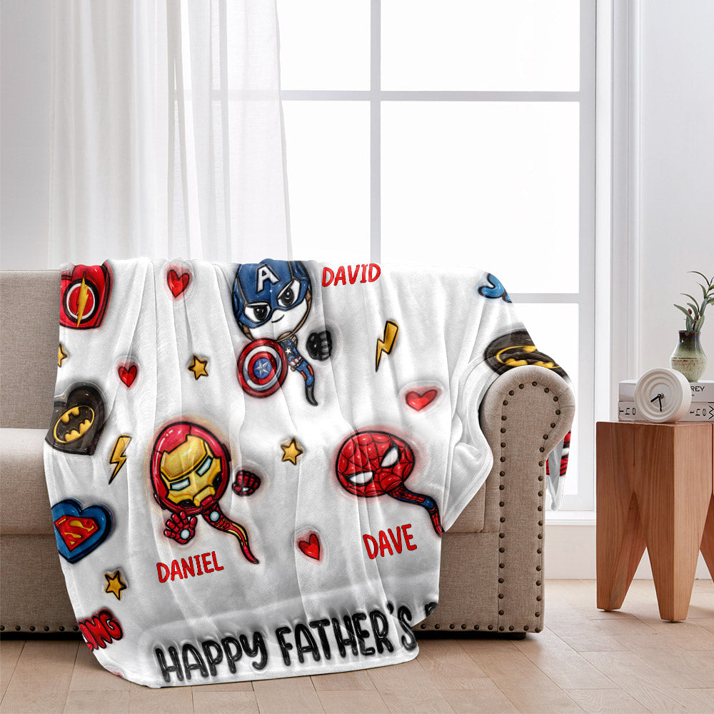 Happy Father's Day - Personalized Marvelous Universe Blanket