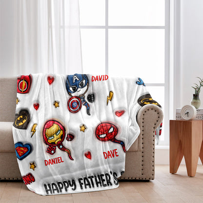 Happy Father's Day - Personalized Marvelous Universe Blanket