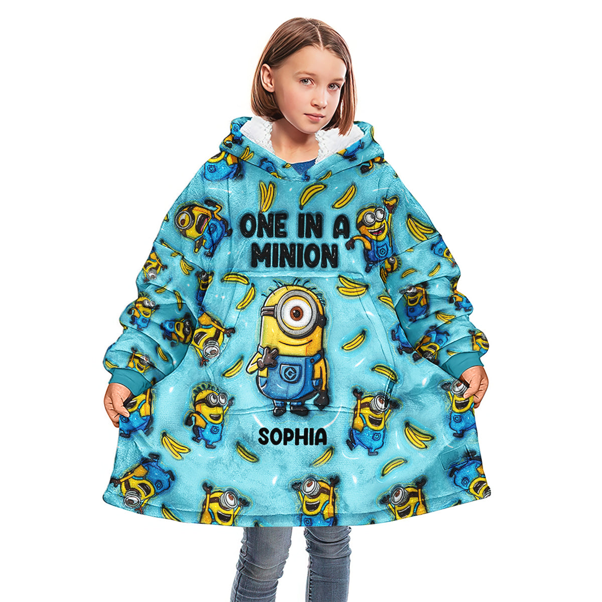 One In A Minion - Personalized Blanket Hoodie