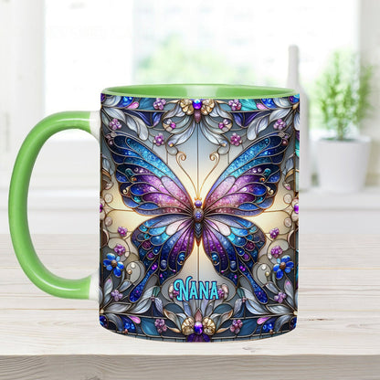 Grandma Butterfly - Personalized Grandma Accent Mug