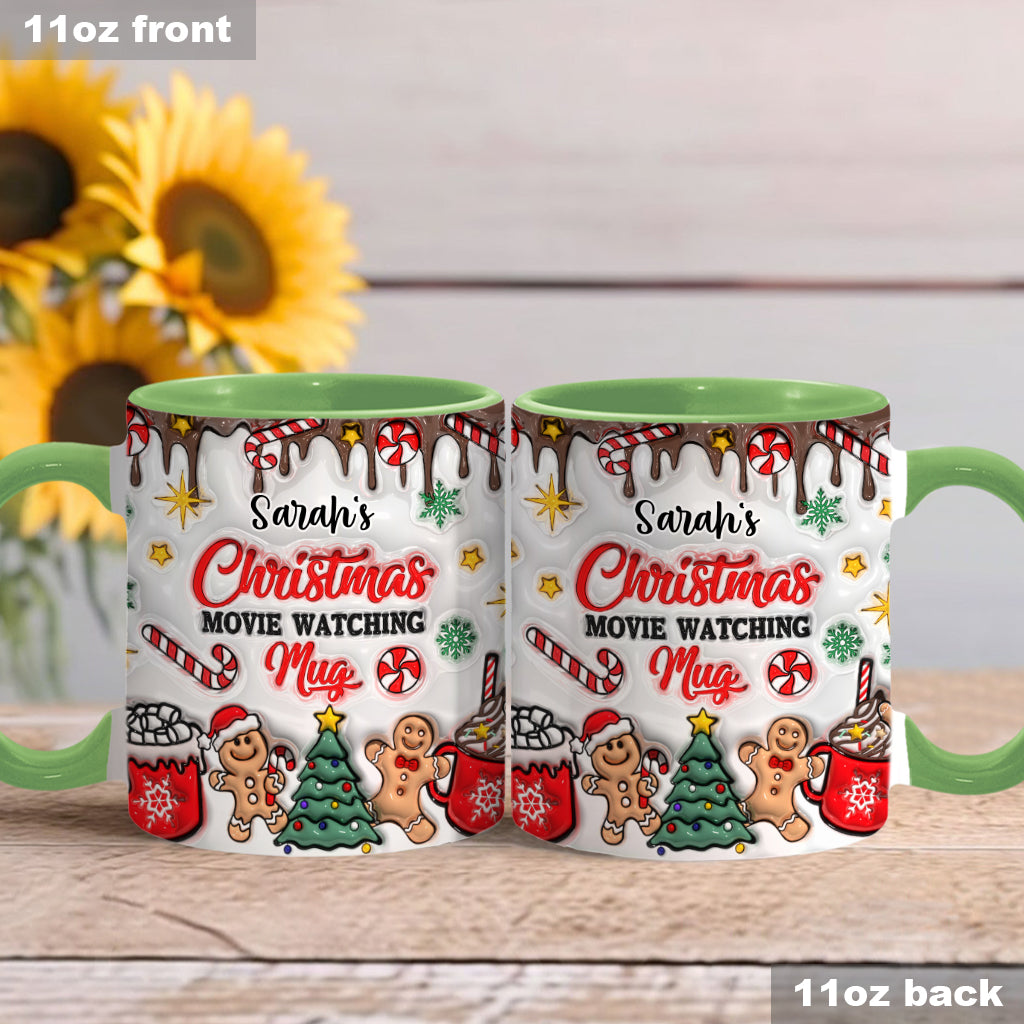 Christmas Movie Watching Mug - Personalized Accent Mug