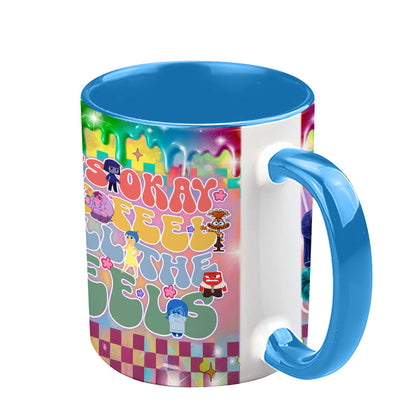 It's Okay To Feel All The Feels - Personalized Accent Mug