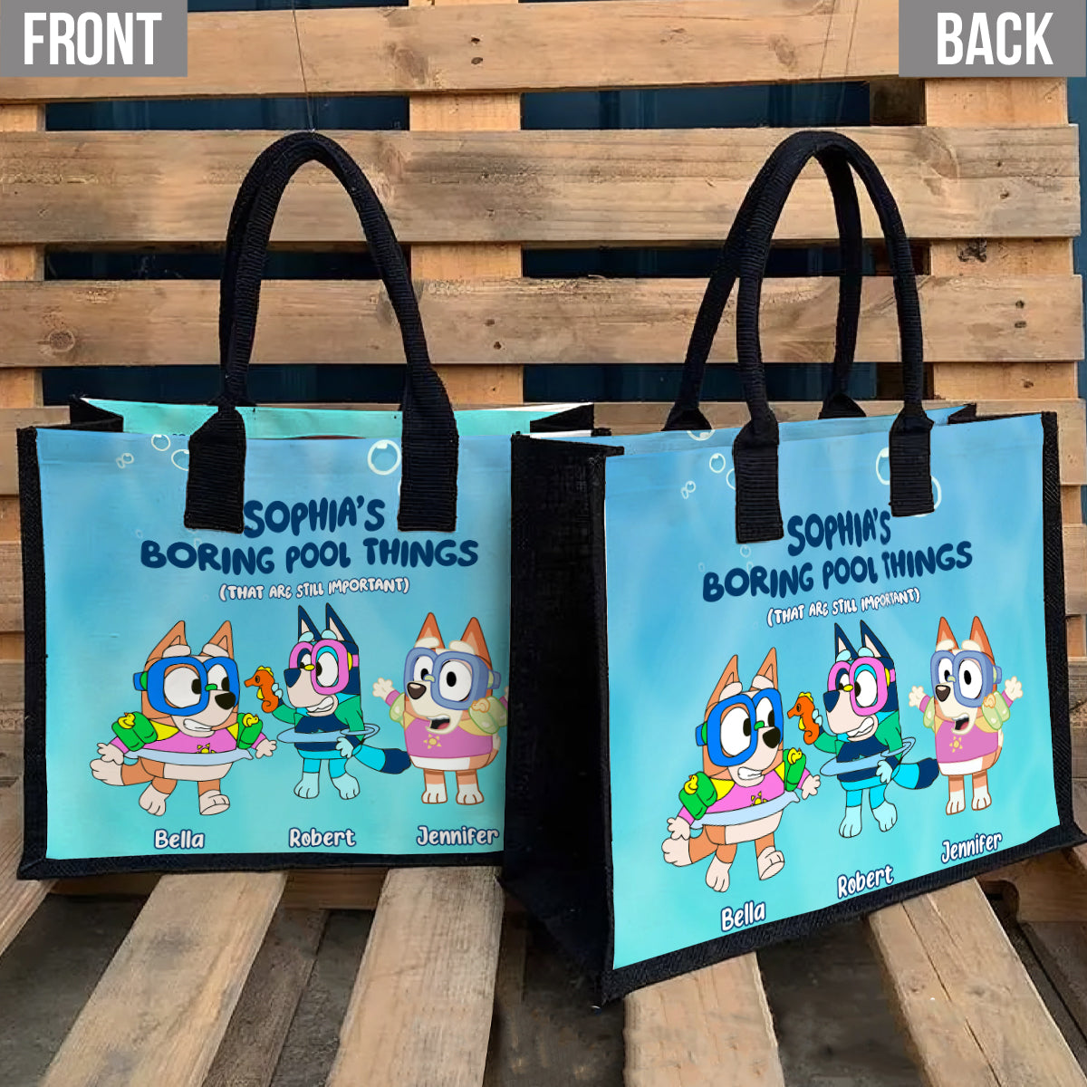 Boring Pool Things - Personalized Canvas Tote Bag