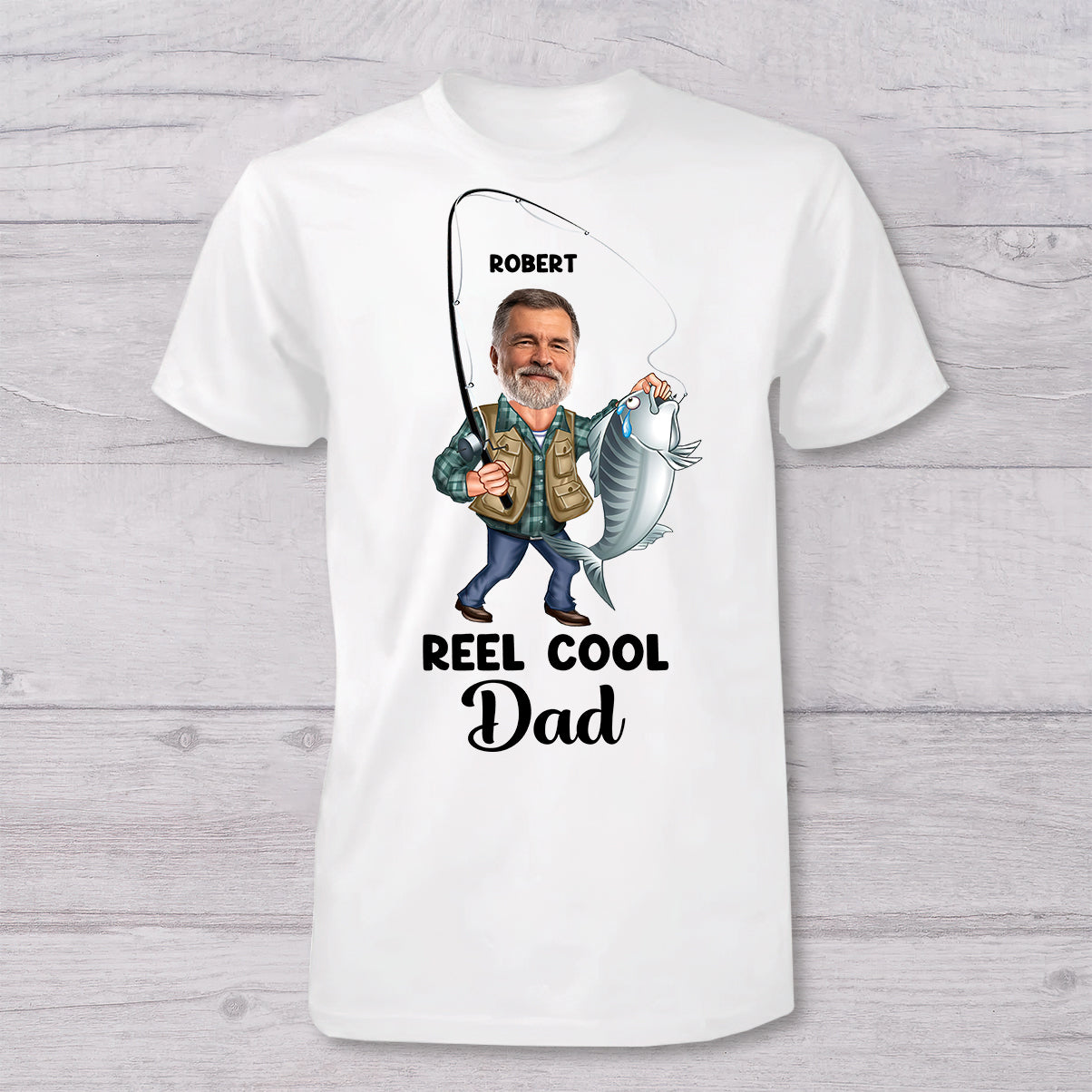 Reel Cool Dad - Personalized Fishing T-shirt And Baby Onesie