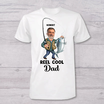 Reel Cool Dad - Personalized Fishing T-shirt And Baby Onesie