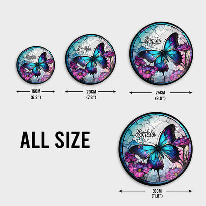 Beautiful Butterfly - Personalized Butterfly Stained Glass Suncatcher