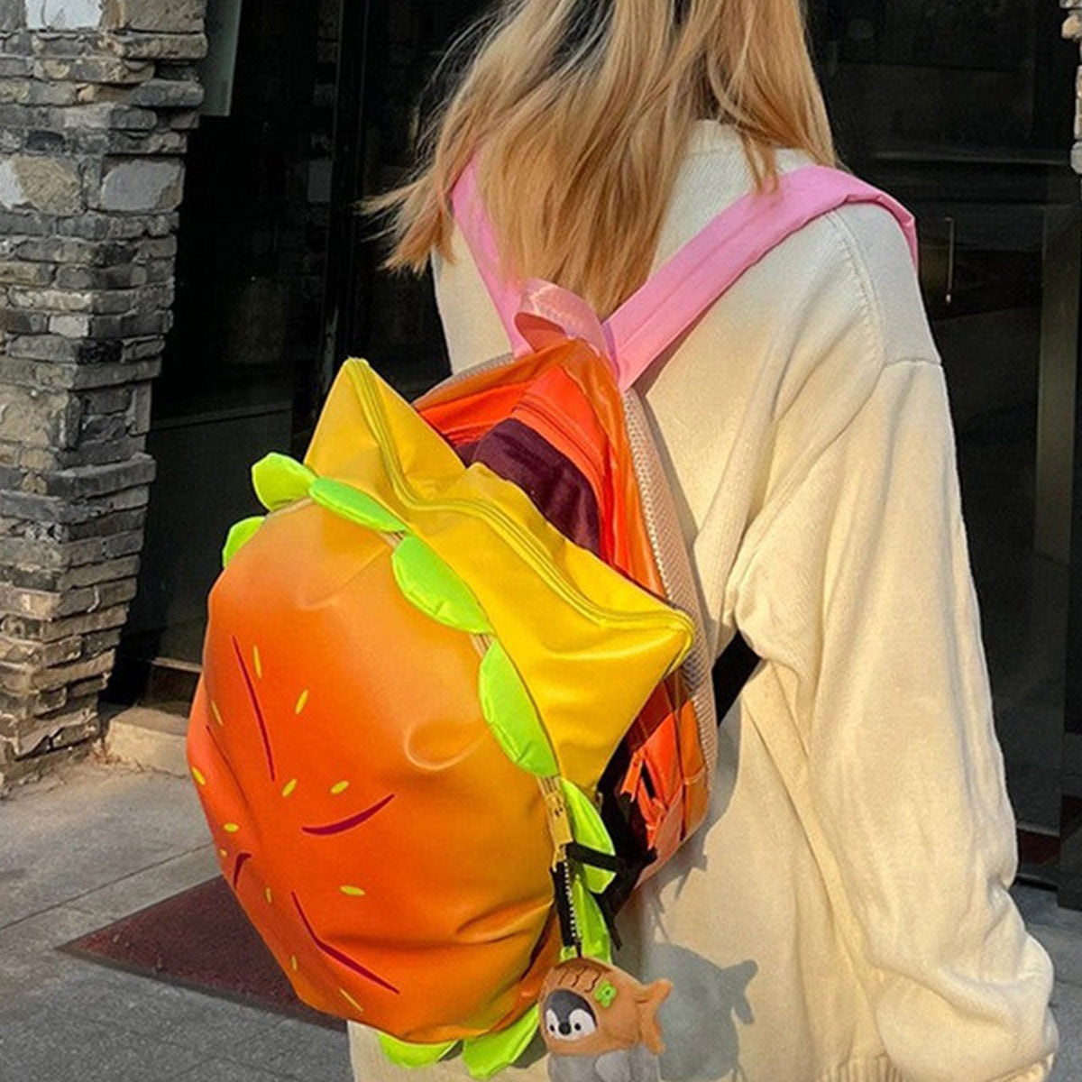 Hamburger Design Backpack - Hamburger Design Backpack