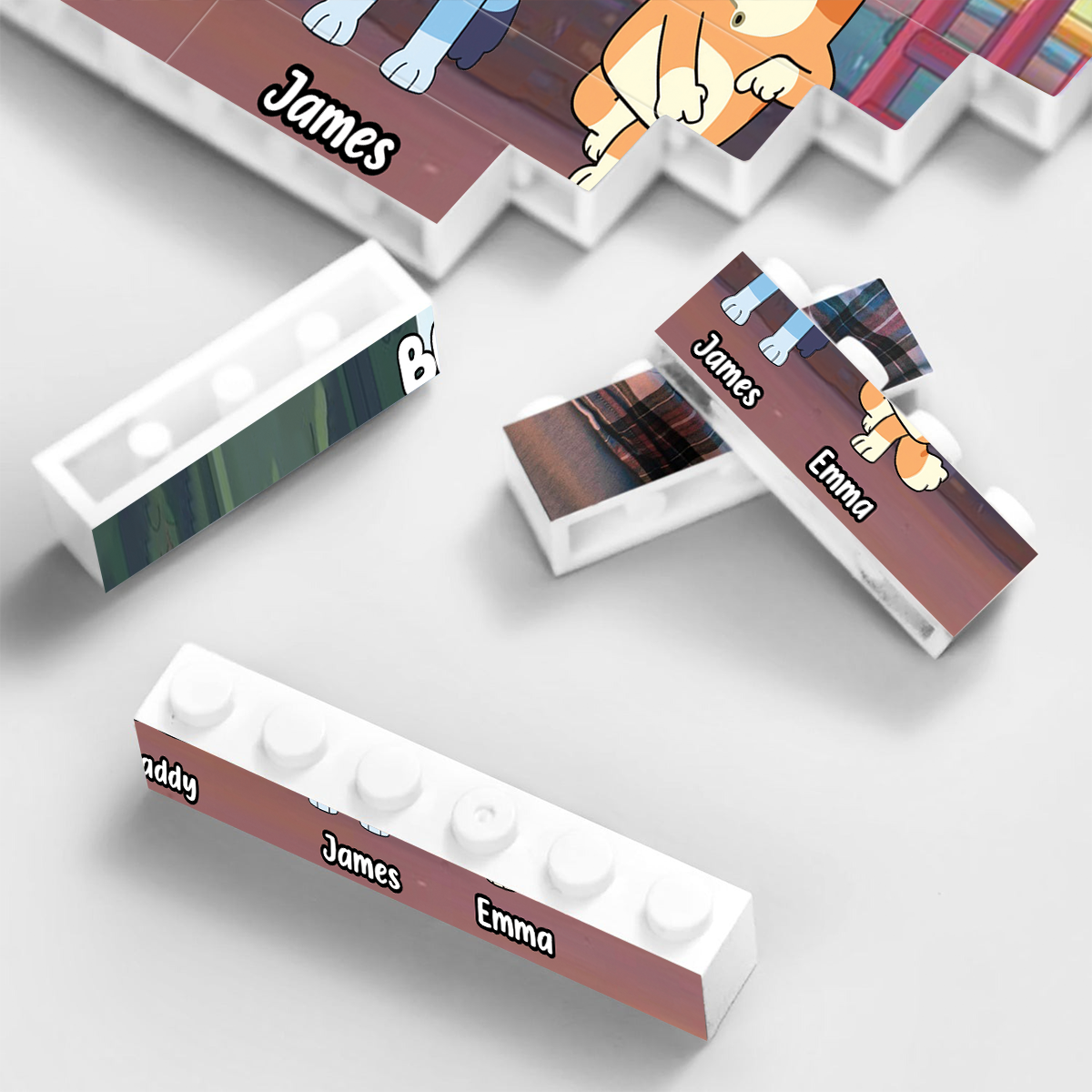 Best Dad Ever - Personalized Father One-sided Horizontal Rectangle Building Brick Blocks