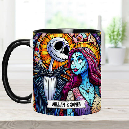 Jack And Sally - Personalized Nightmare Accent Mug