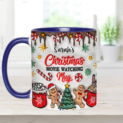 Christmas Movie Watching Mug - Personalized Accent Mug