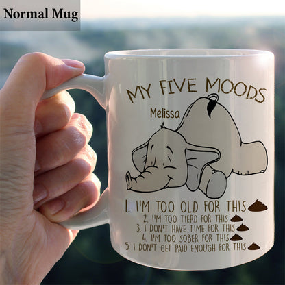My Five Moods - Personalized Sarcasm Mug