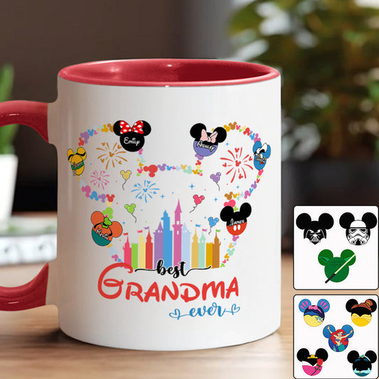 Best Grandma Mom Ever - Personalized Mouse Accent Mug