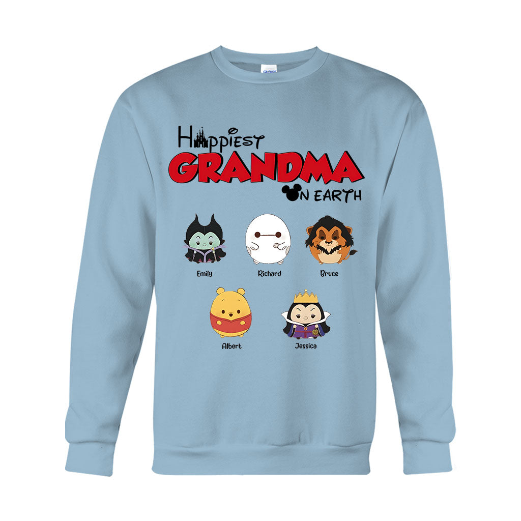 Happiest Grandma On Earth - Personalized Grandma T-shirt And Hoodie
