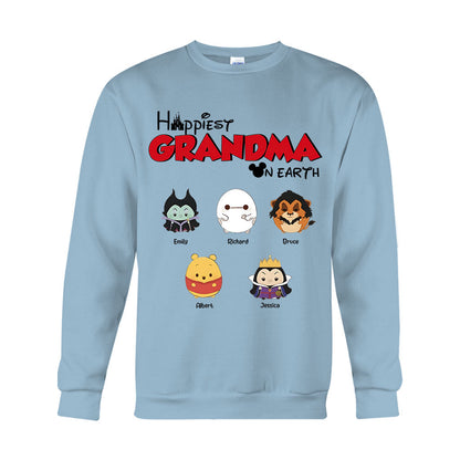 Happiest Grandma On Earth - Personalized Grandma T-shirt And Hoodie