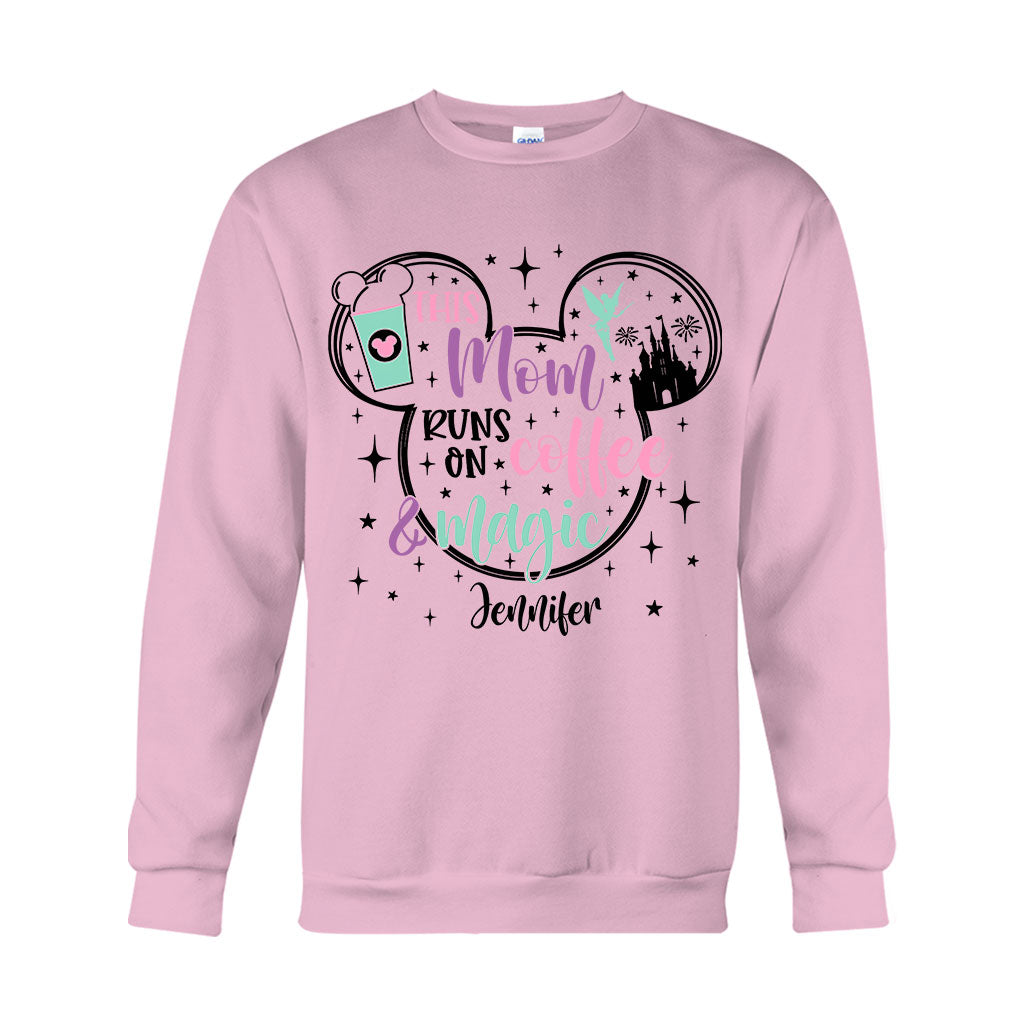 This Mom Runs On Coffee And Magic - Personalized Mouse T-shirt And Hoodie
