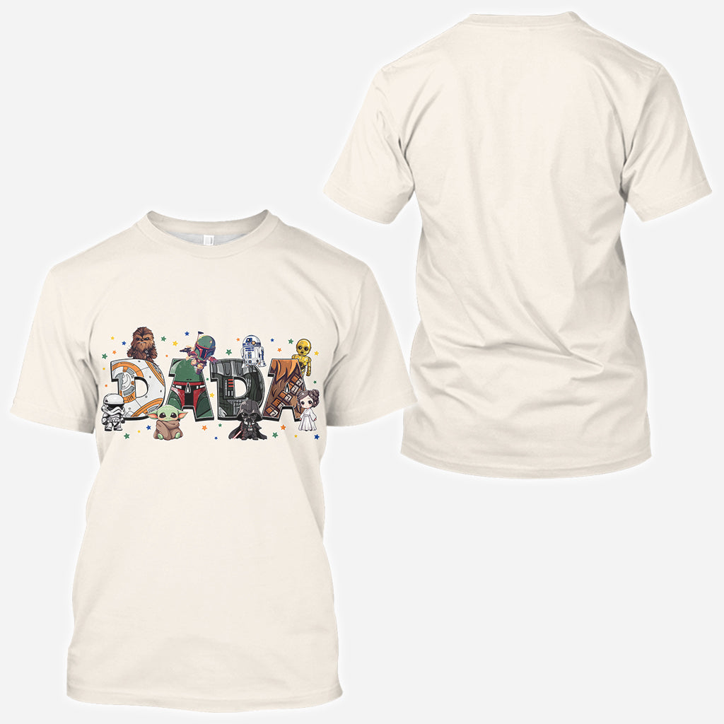 Dada Best Dad In The Galaxy Any Title - Personalized The Force All Over Shirt
