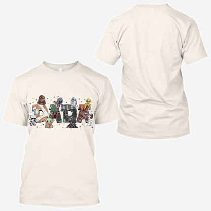 Dada Best Dad In The Galaxy Any Title - Personalized The Force All Over Shirt