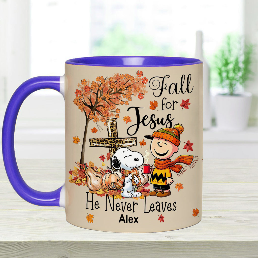 Fall For Jesus - Personalized Accent Mug