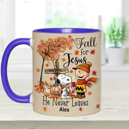 Fall For Jesus - Personalized Accent Mug