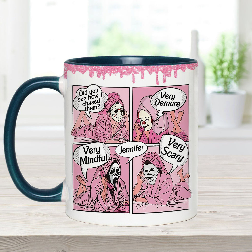 Very Demure, Very Mindful, Very Spooky - Personalized Accent Mug