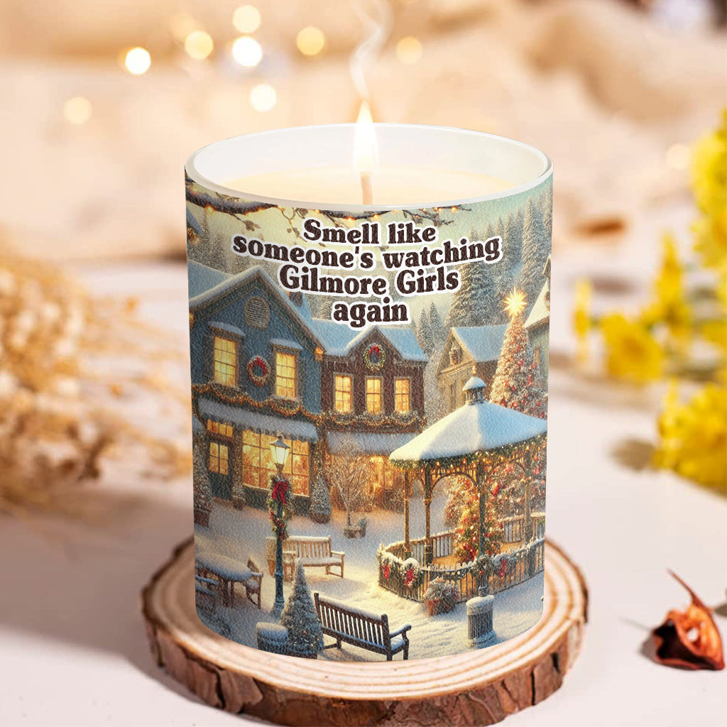 Smell like someone's watching Gilmore Girls again - Personalized Candle With Wooden Lid