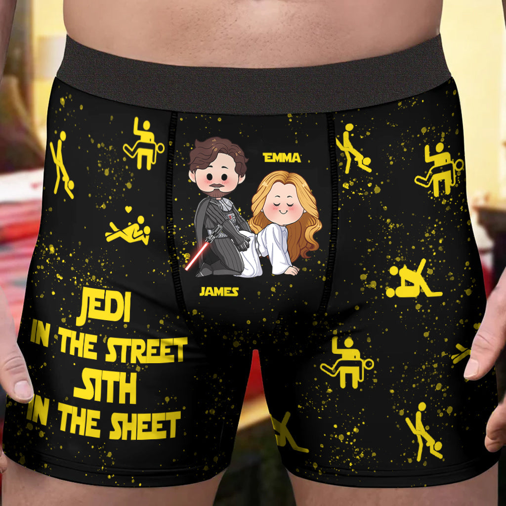 Jedi In The Street Sith In The Sheet - Personalized The Force Men’s Boxer Briefs