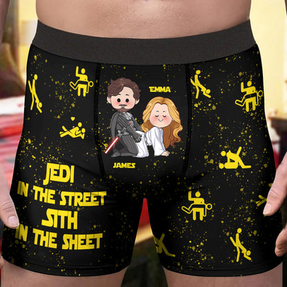Jedi In The Street Sith In The Sheet - Personalized The Force Men’s Boxer Briefs