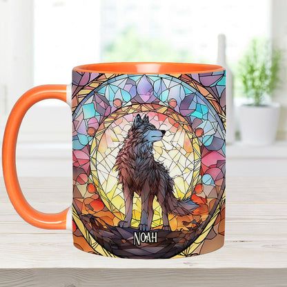 Fierce Spirit - Personalized Wolf Accent Mug
