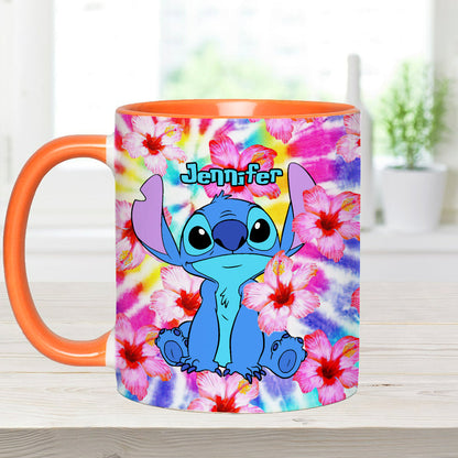 Tie Dye Ohana - Personalized Ohana Accent Mug