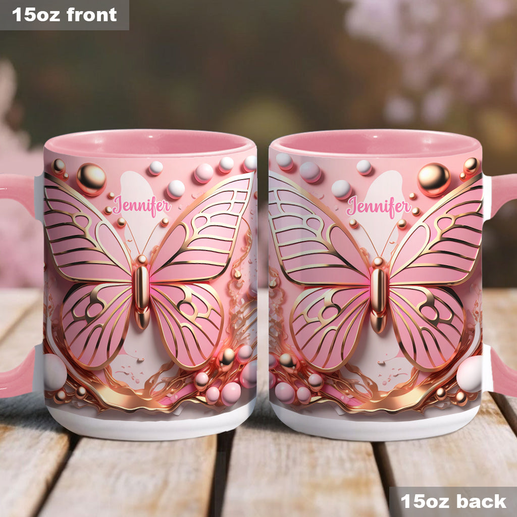 Love Butterfly - Personalized Butterfly Accent Mug