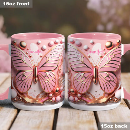Love Butterfly - Personalized Butterfly Accent Mug