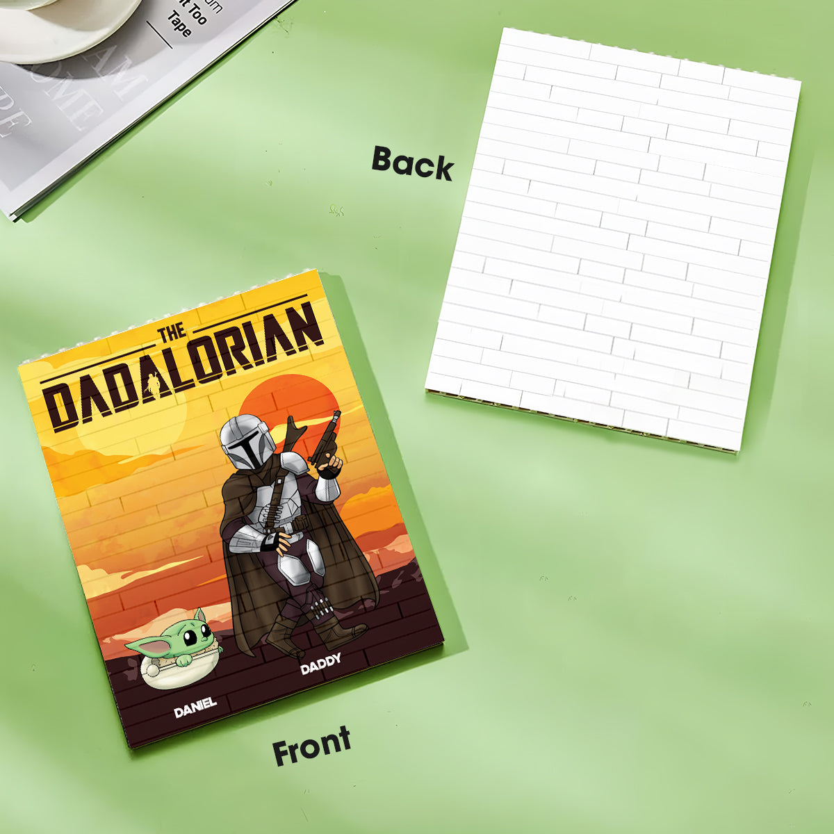 The Dadalorian - Personalized The Force One-sided Vertical Rectangle Building Brick Blocks