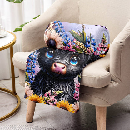 Cute Little Highland Cow - Personalized Blanket