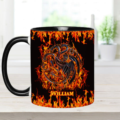 Fire And Blood - Personalized Thrones Game Accent Mug