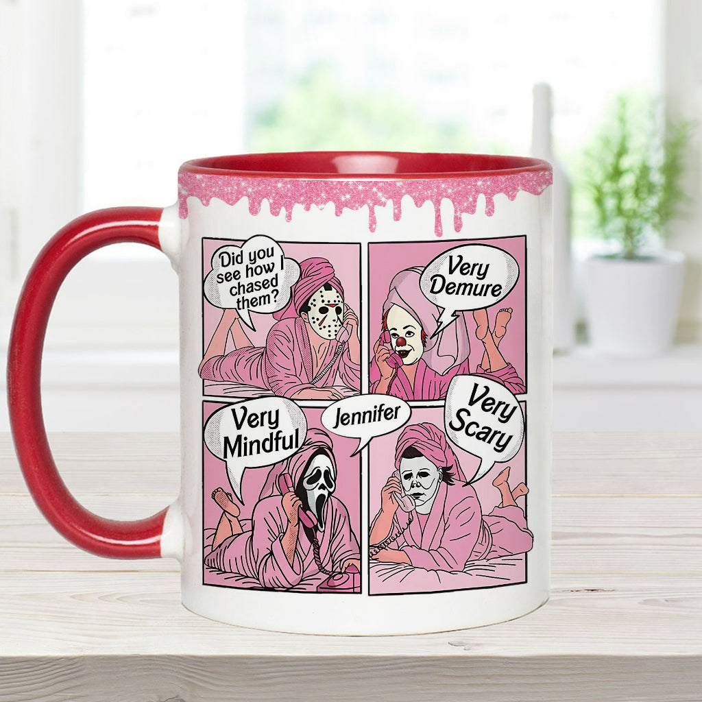 Very Demure, Very Mindful, Very Spooky - Personalized Accent Mug