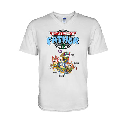 Turtle Awesome Father - Personalized Father T-shirt And Hoodie