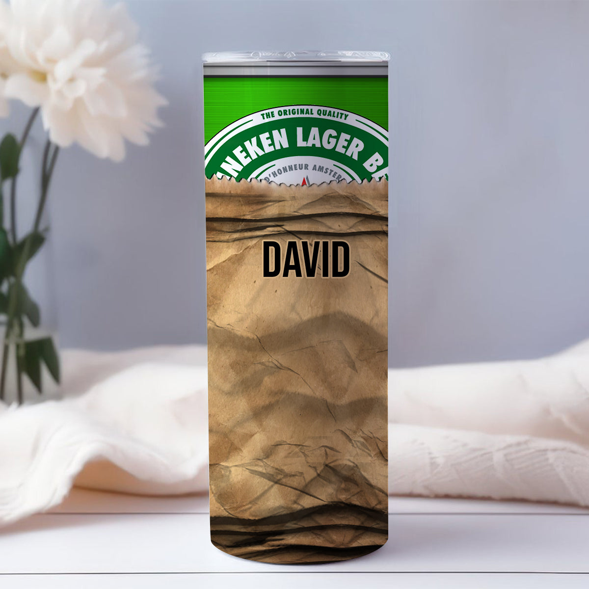 Funny Beer Brand - Personalized Beer Skinny Tumbler
