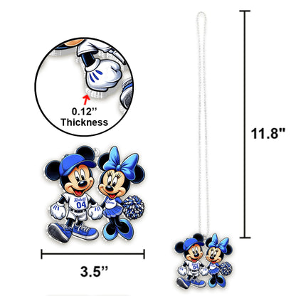 Mouse Couple Baseball - Personalized Baseball Custom Shaped Car Ornament