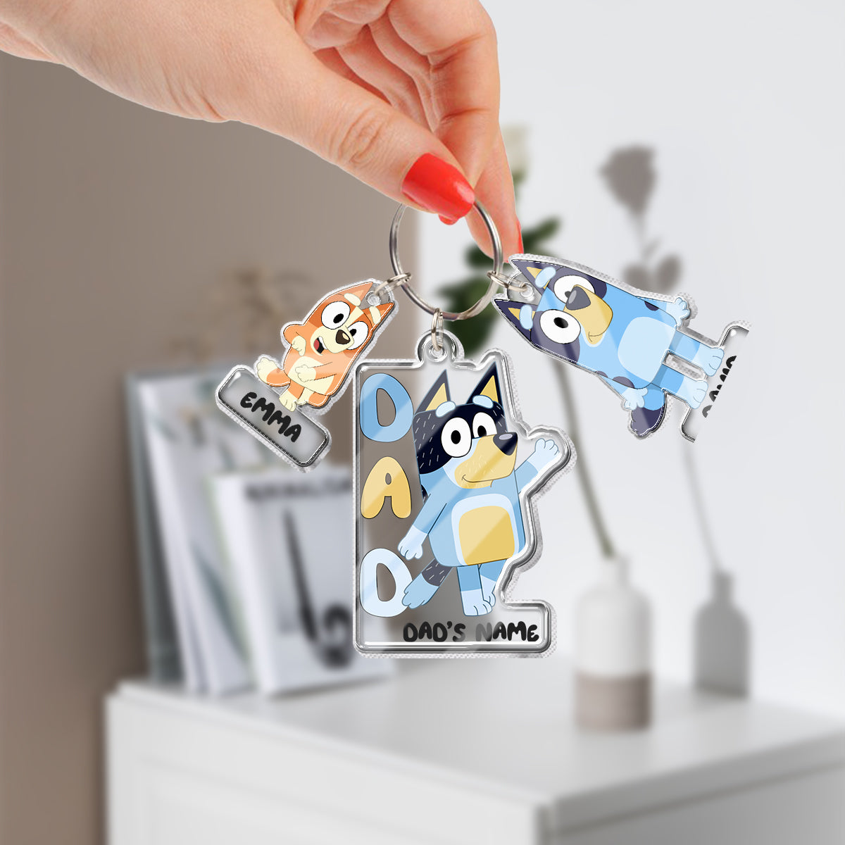 Best Dad Ever - Personalized Keychain with Charms
