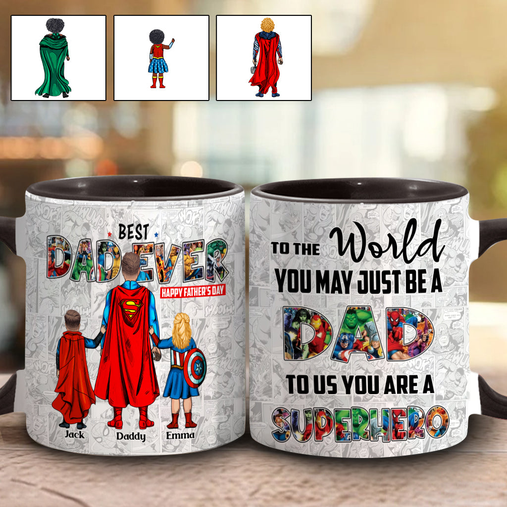 Best Super Dad Ever - Personalized Father Accent Mug