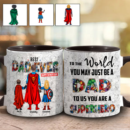 Best Super Dad Ever - Personalized Father Accent Mug