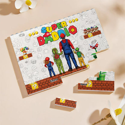 Best Dad Ever - Personalized Super Plumber One-sided Horizontal Rectangle Building Brick Blocks