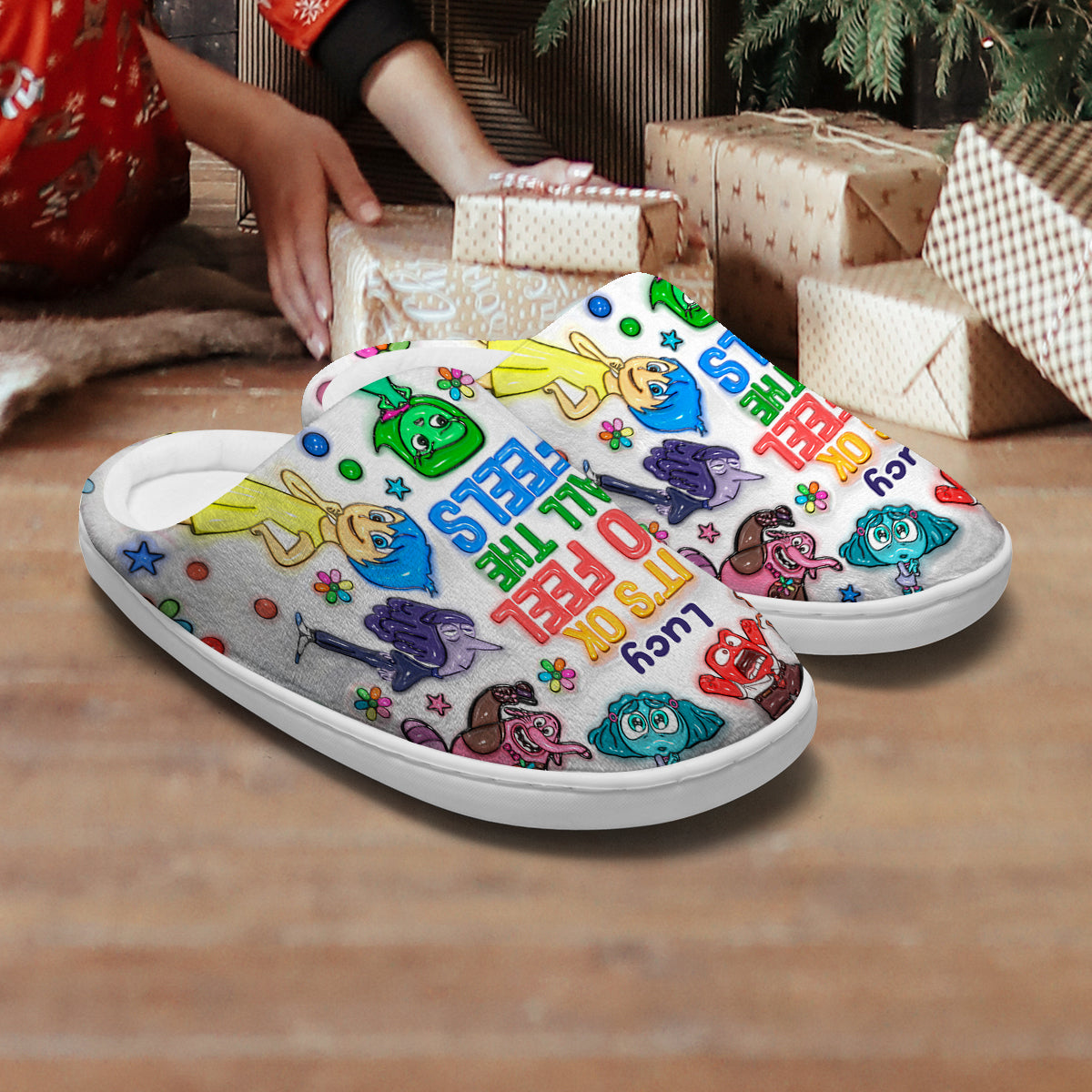 It's Ok To Feel All The Feels - Personalized Slippers