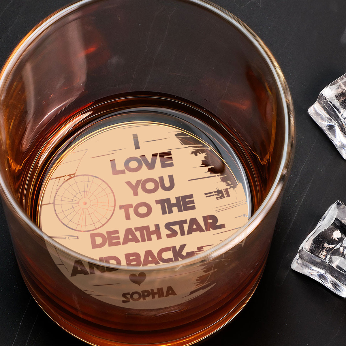 I Love You To The Death Star And Back - Personalized The Force Engraved Whiskey Glass