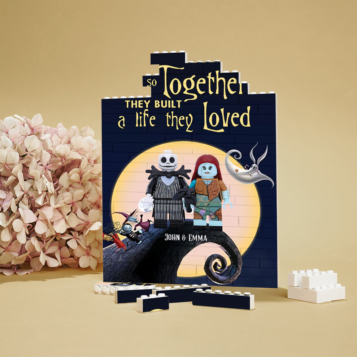 And So Toghether We Built The Life We Loved - Personalized Nightmare Vertical Rectangle Building Brick Blocks Printed On Both Sides