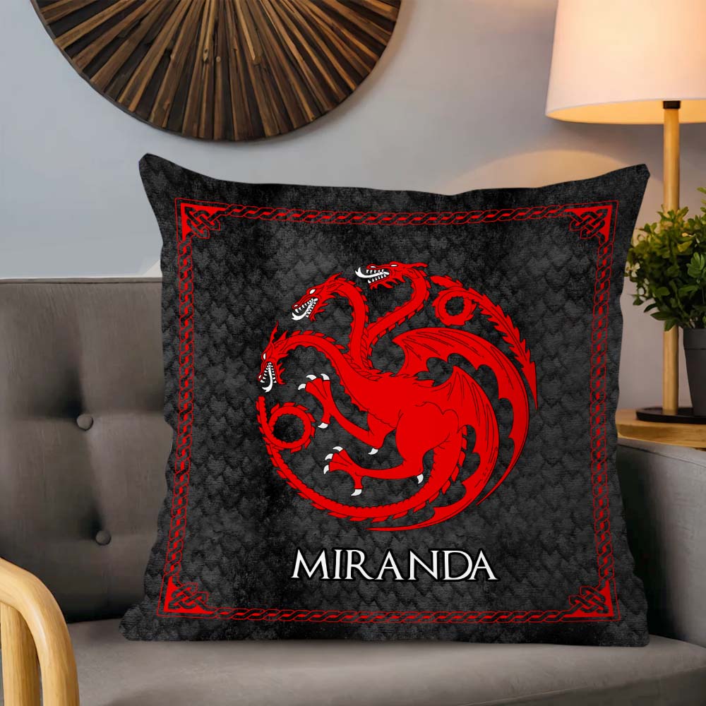 Team Black - Personalized Thrones Game Throw Pillow