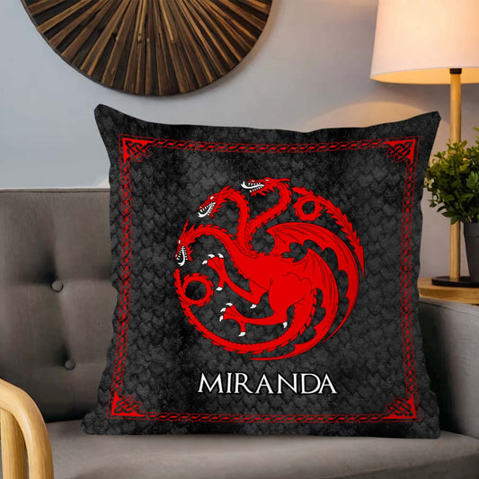 Team Black - Personalized Thrones Game Throw Pillow