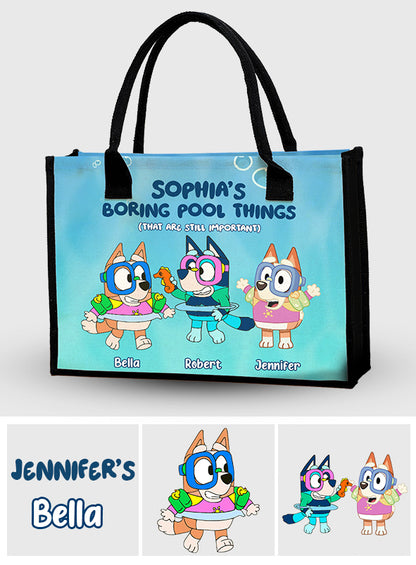 Boring Pool Things - Personalized Canvas Tote Bag