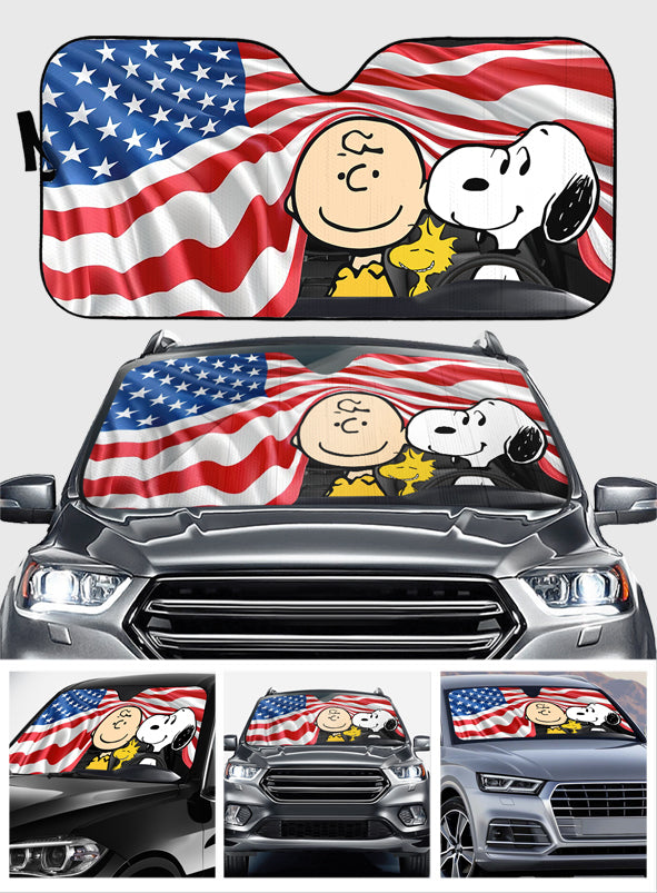 Best Friends U.S Flag - Car Sunshade